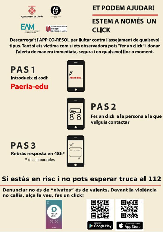 La Paeria activa l’aplicació Co-resol per denunciar amb seguretat i confidencialitat situacions de discriminació, assetjament o d’abús sexualimage.jpg